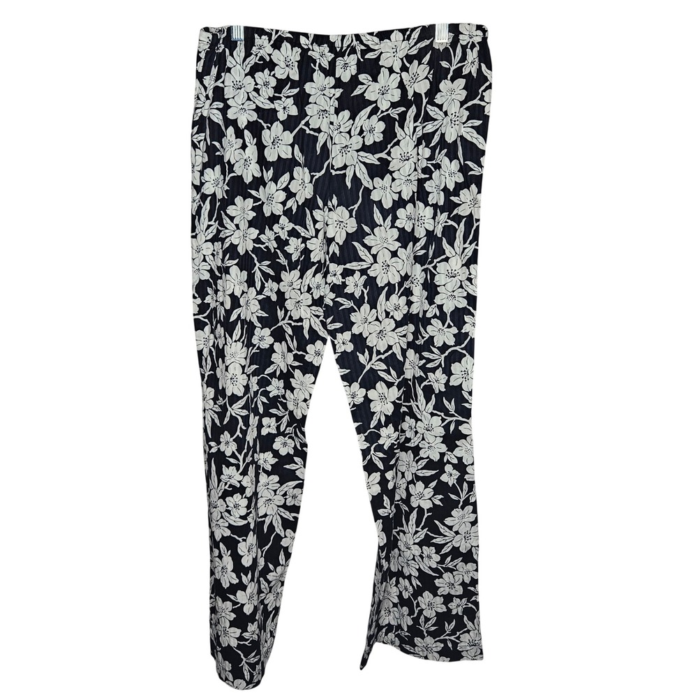 Lauren Ralph Lauren Womens Navy Blue White Floral Cotton Pajama Pants Small S - Picture 4 of 7